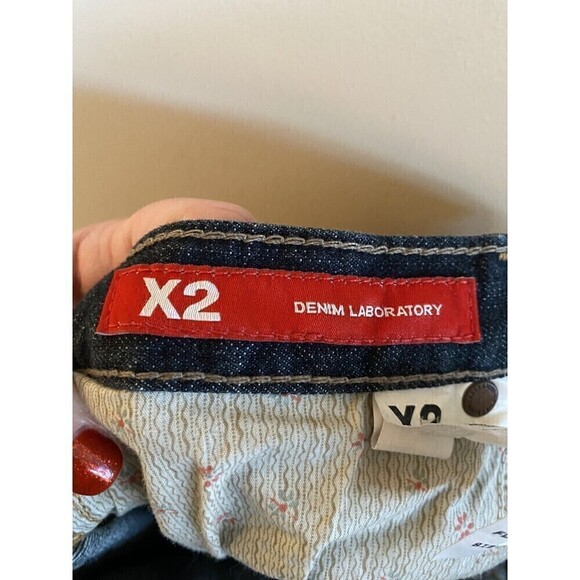 X2 Denim Laboratory Dark Wash Jeans Sz.4 Long Flare Leg - Picture 3 of 4